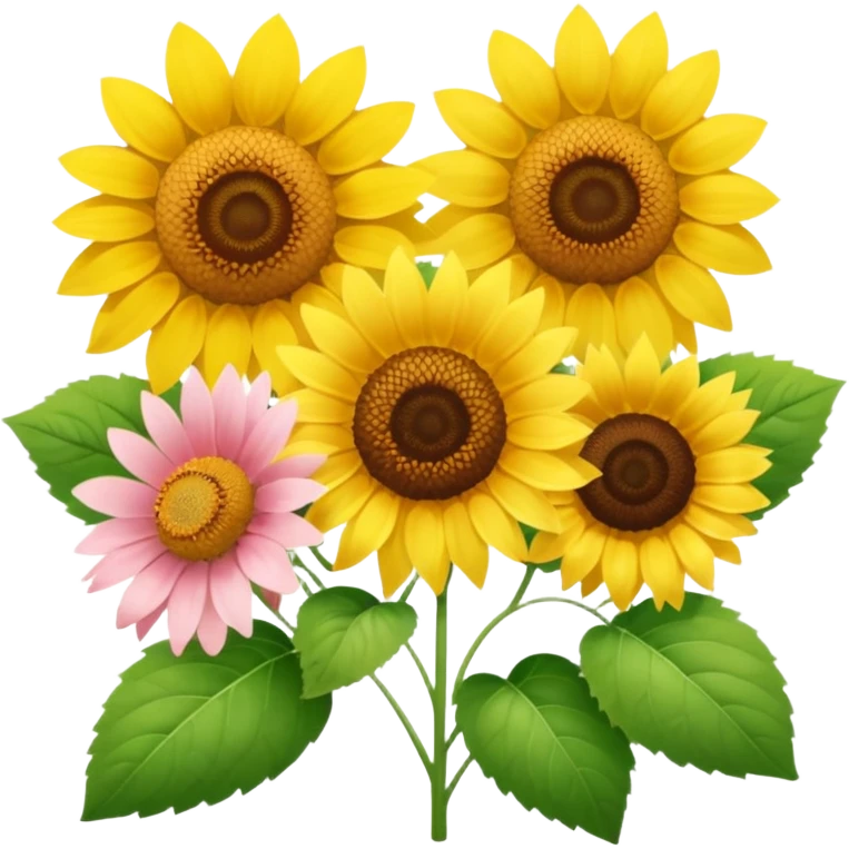 Next to each other —one Strawberry and Sunflower and Sakura, but only one of each—softer sunflower emoji