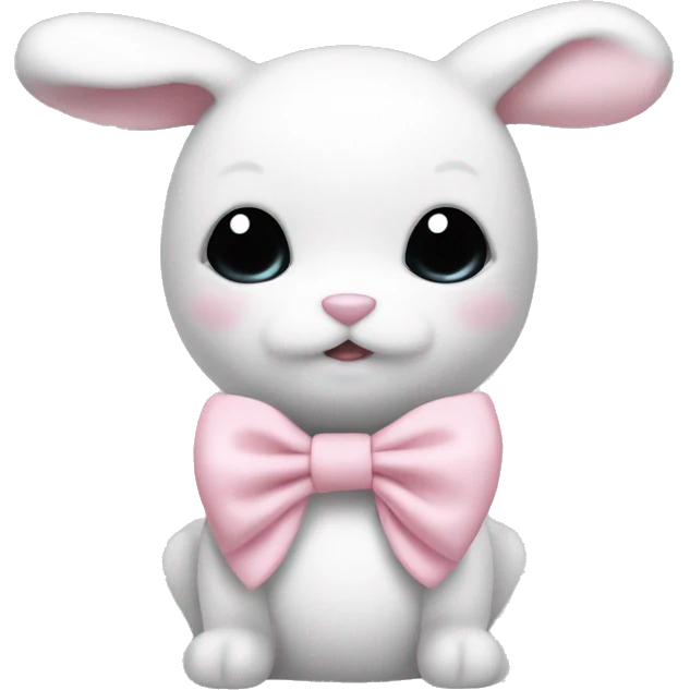 White banny and light pink bow emoji