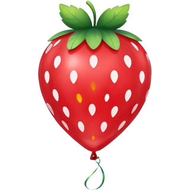 cute strawberry, balloon style, shiny, inflated look emoji