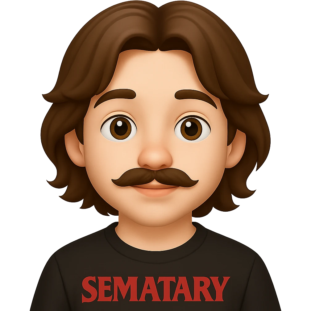 Make the chubby man look younger and have him wear Semetary merch. The original style is emoji style, which does not support editing, so use the general style editor while respecting the emoji style look. emoji