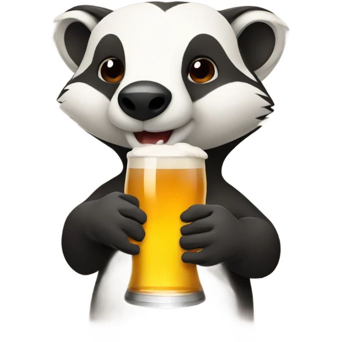 Badger holding a beer emoji