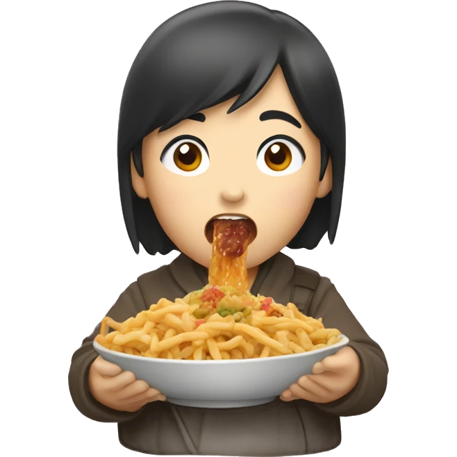 Asian mqn eating waafs emoji