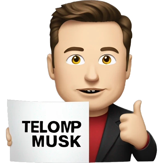 elon musk holding a trump banner emoji