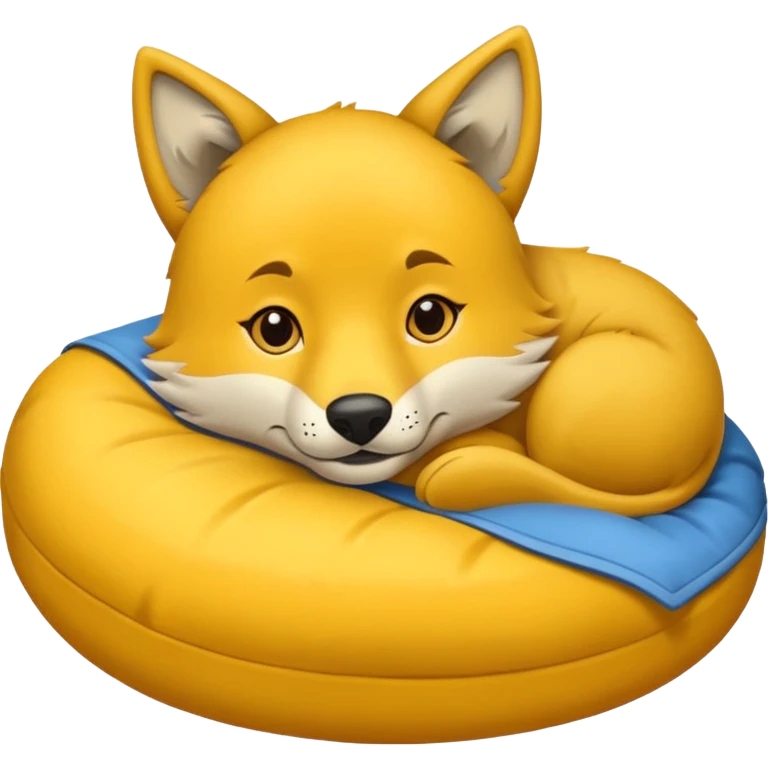 Filhote de lobo amarelo dormindo  emoji