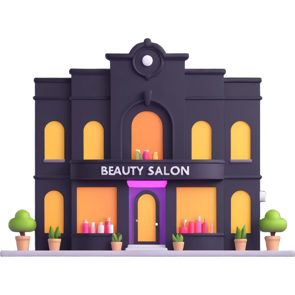 partly pink stylish beauty salon building emoji