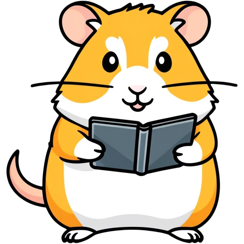 Hamster using tablet PC emoji
