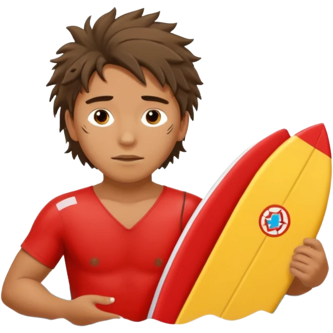 Lifeguard Native American Teenager with messy hair rescuing someone emoji