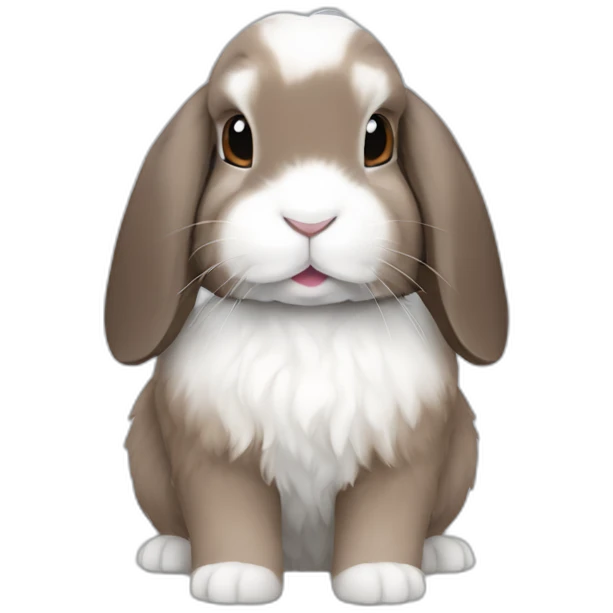 mini lop rabbit with grey and brown fur emoji
