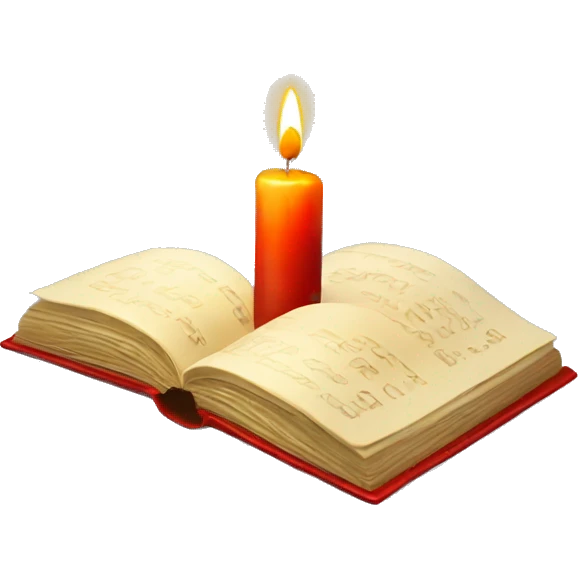 Christmas candle and book emoji