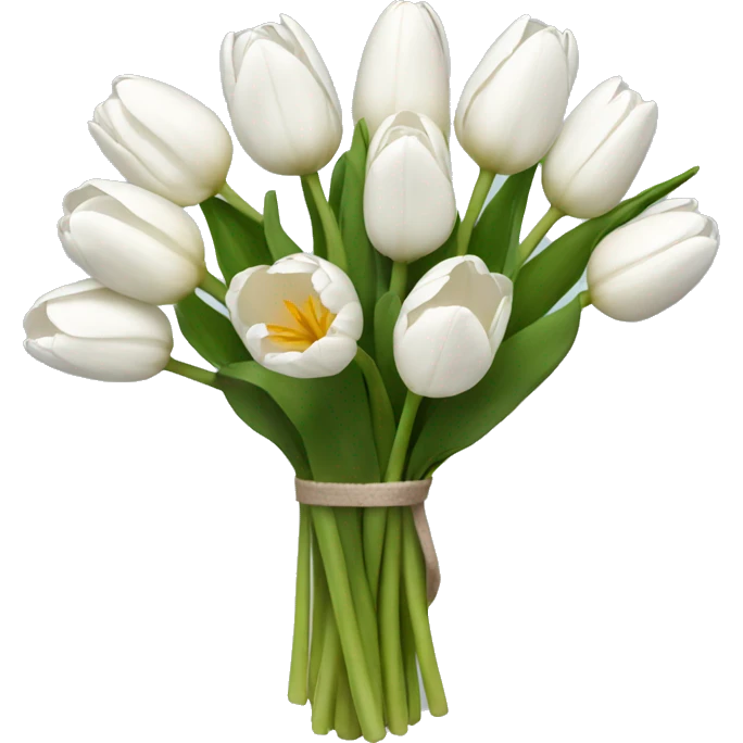 white tulip bouquet  emoji