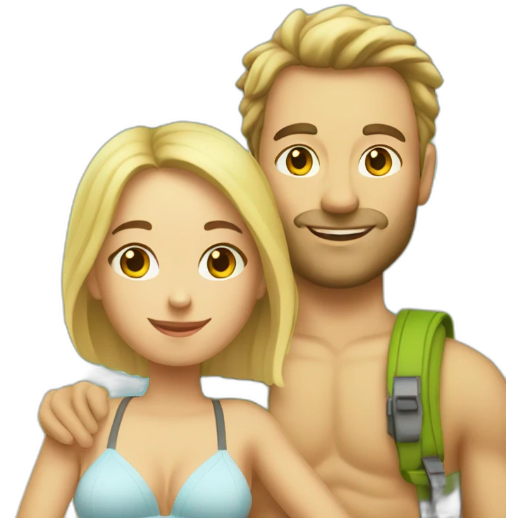 caucasian couple traveling to the beach emoji