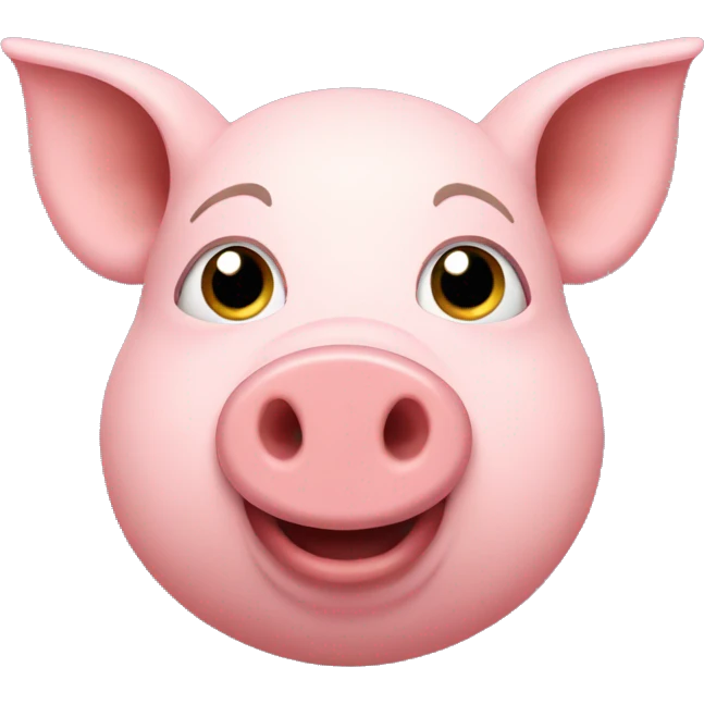 Pig with apel in mothake emoji