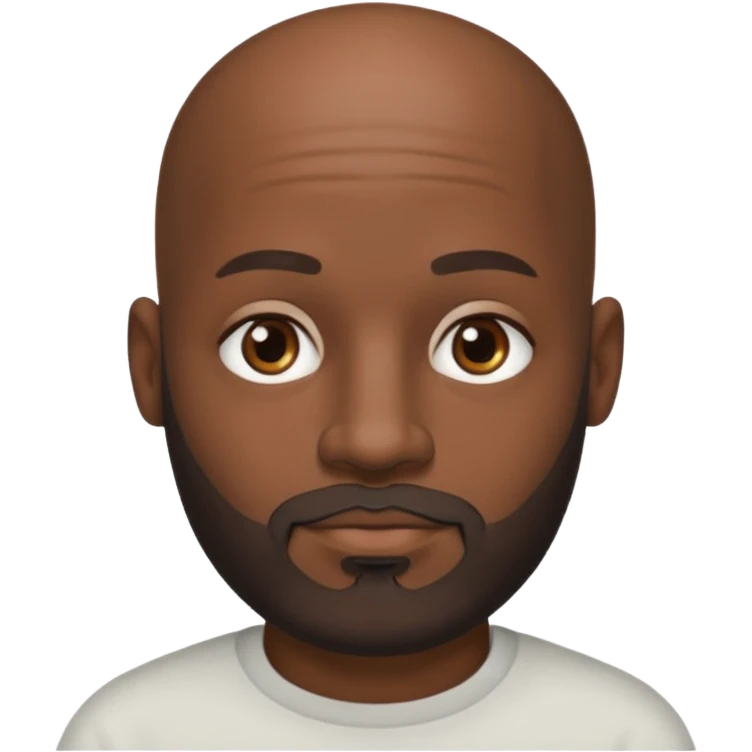 African American male bald salt & pepper beard emoji