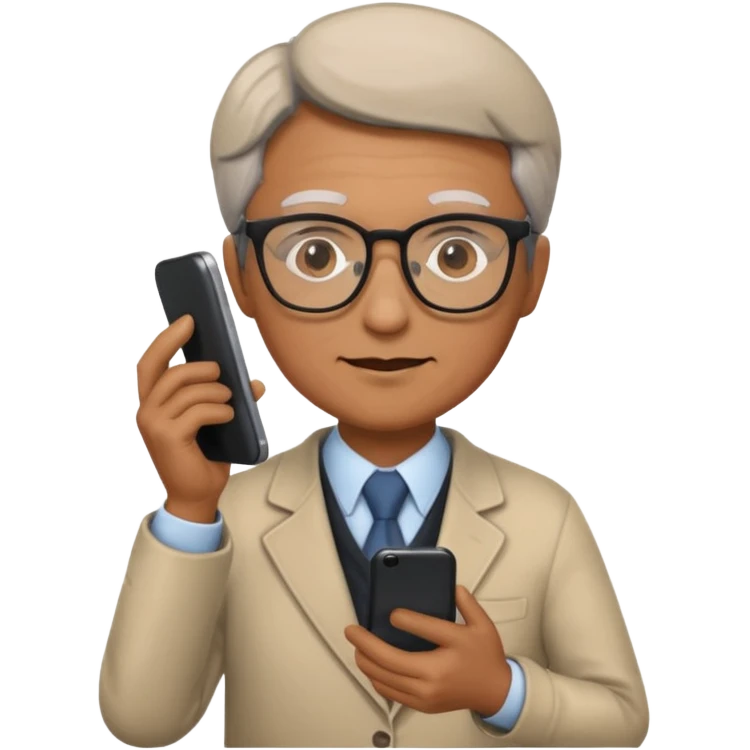 professor with phone emoji