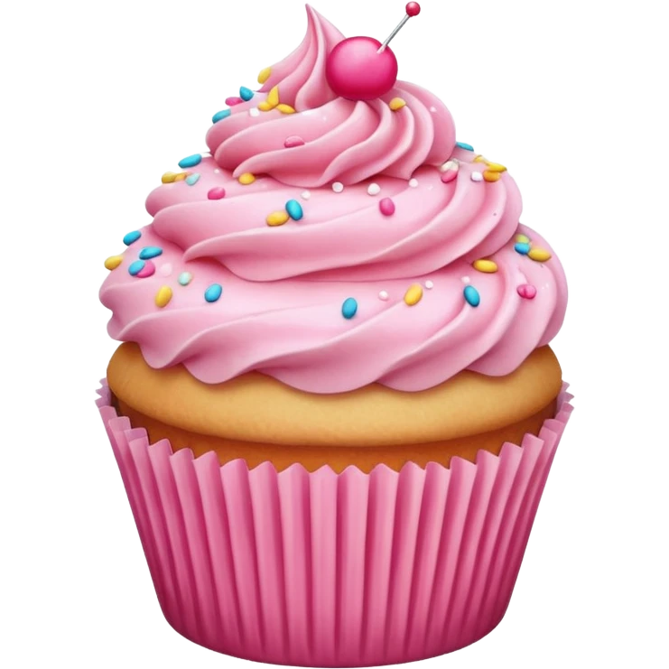Cupcake with pink icing emoji