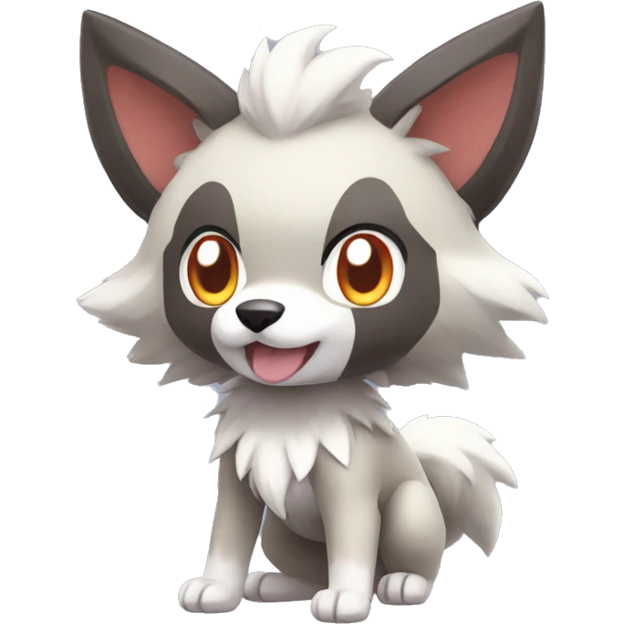 Kawaii Chibi Poochyena-Lycanroc-Pokémon Full Body emoji