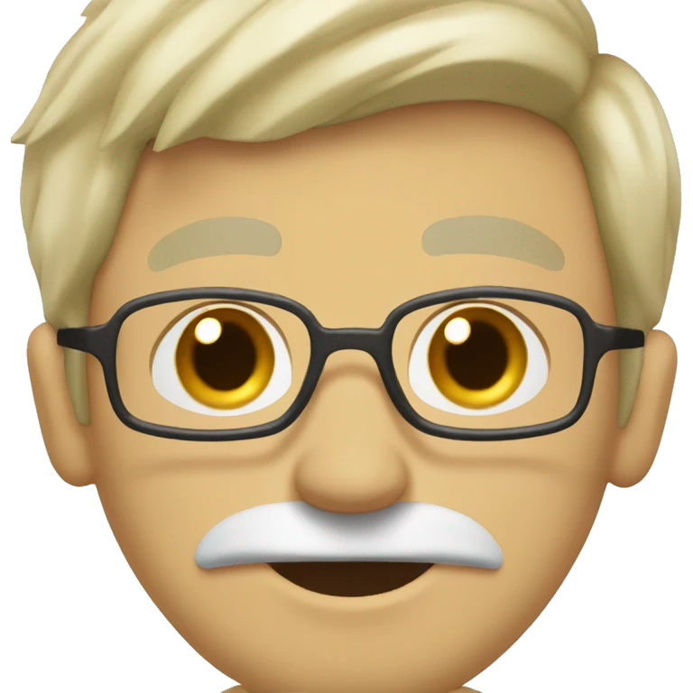 Close up, Blonde with relaxed short curtains guy, dressed as doctor, longer than average oval shaped face, brown eyes emoji