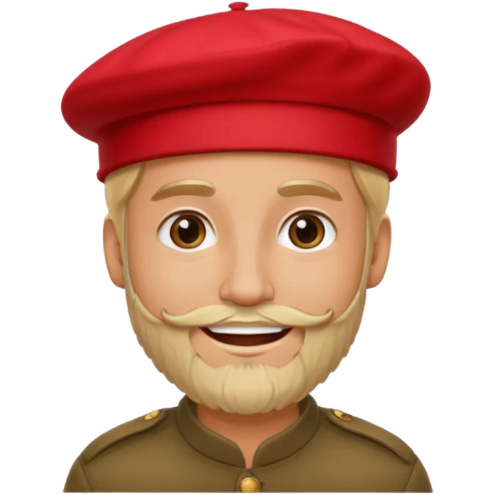 Man with Red Beret – Blonde beard, smiling, red hat.





 emoji