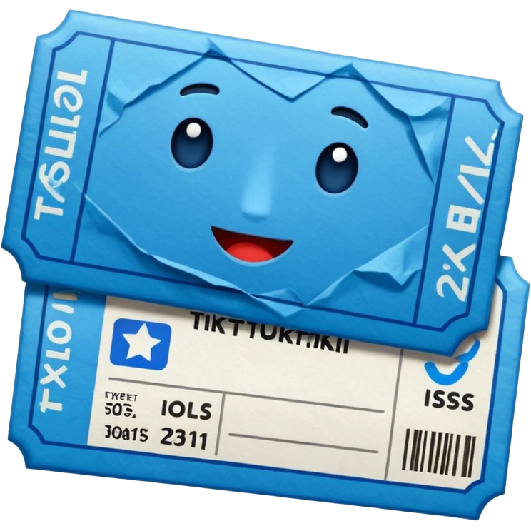 Blue tiktik ticket emoji