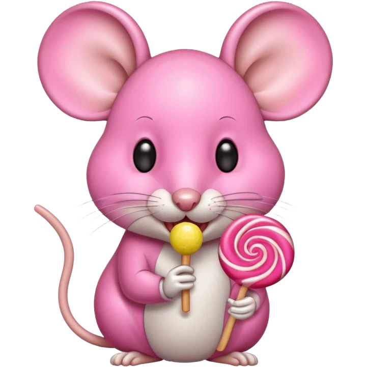 Mouse licking a lollipop emoji