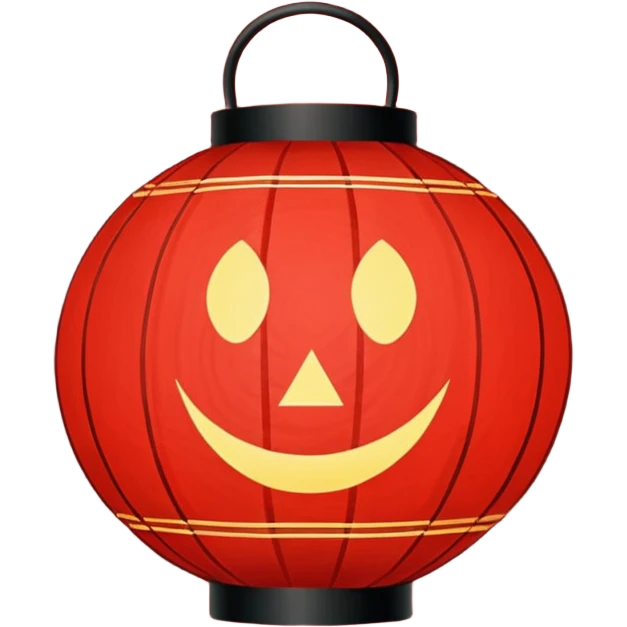red lantern with a character symbol emoji