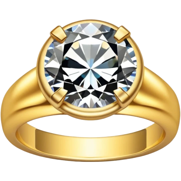 gold ring with a big diamond emoji
