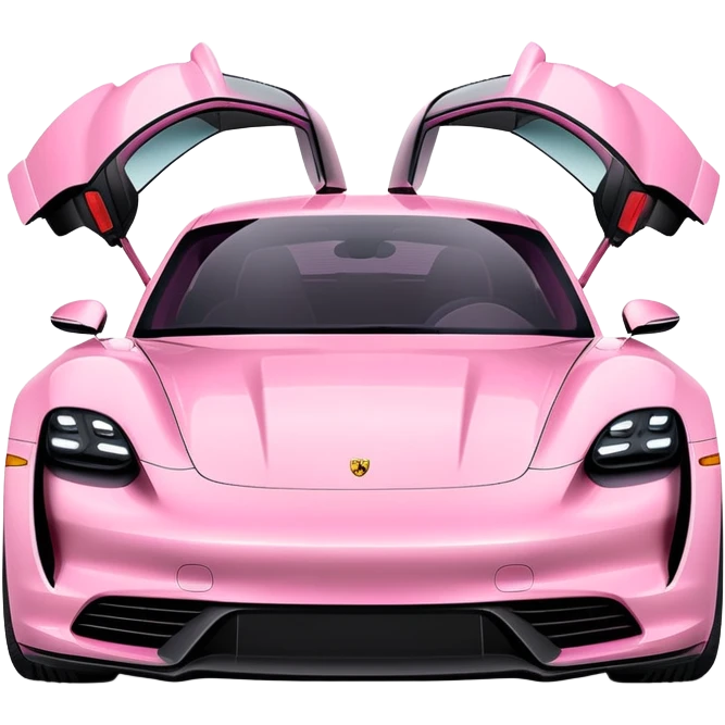 pink porsche taycan electric sports car emoji