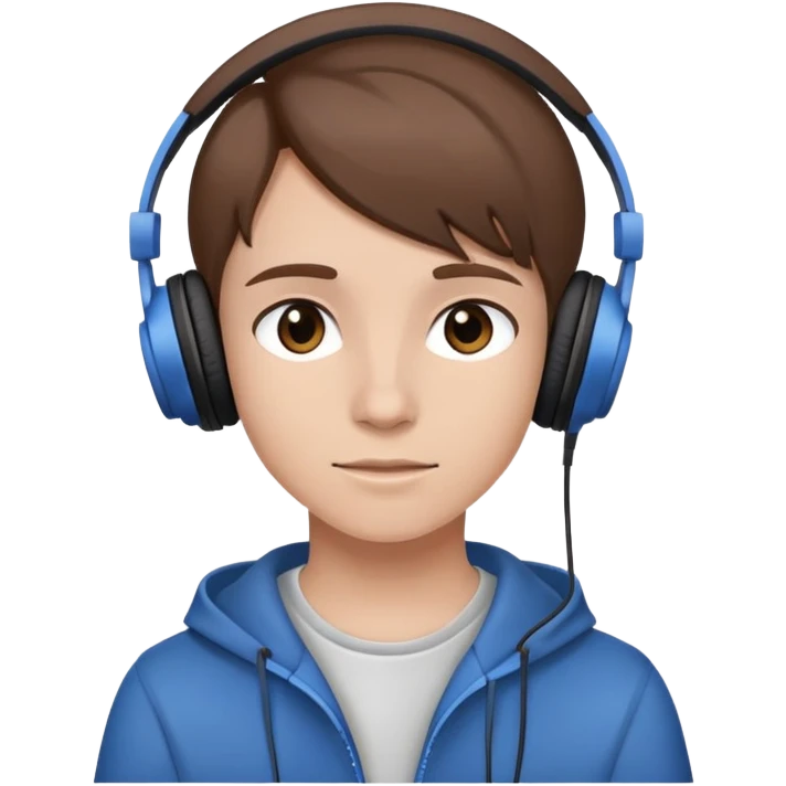 teenager with headphones listening to music emoji