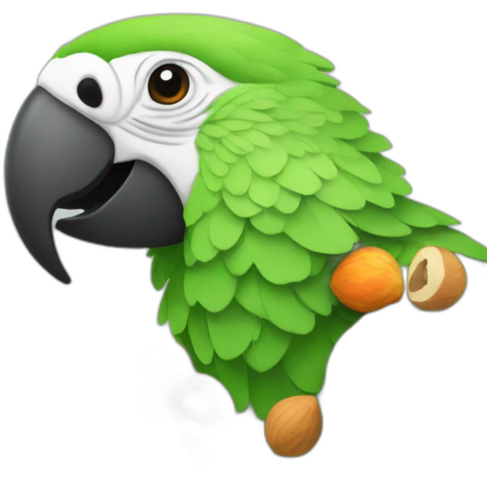 Parrot eating a nut emoji