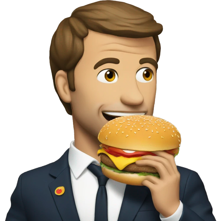 Macron eating Burger  emoji