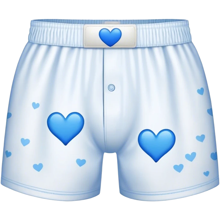 Blue heart patterned white boxers emoji
