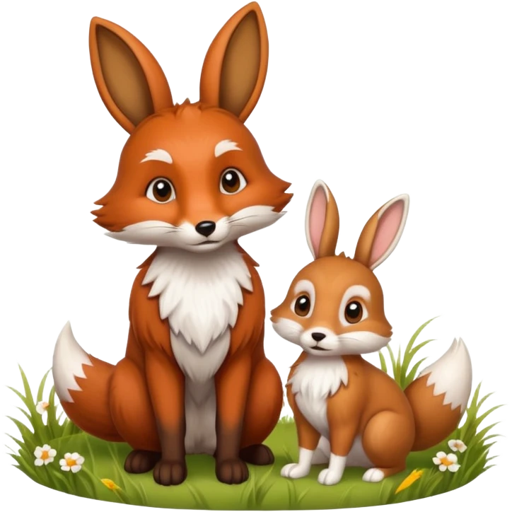 fox and rabbit emoji