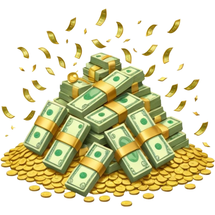 money in a glitter $  emoji