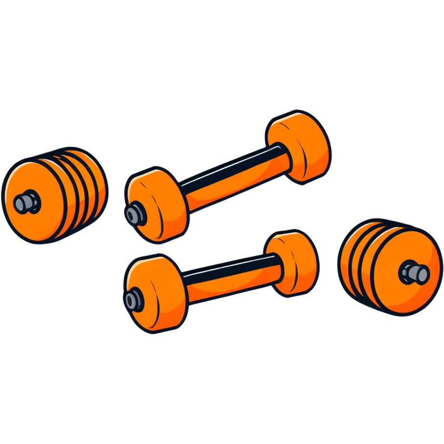 orange dumbbells emoji