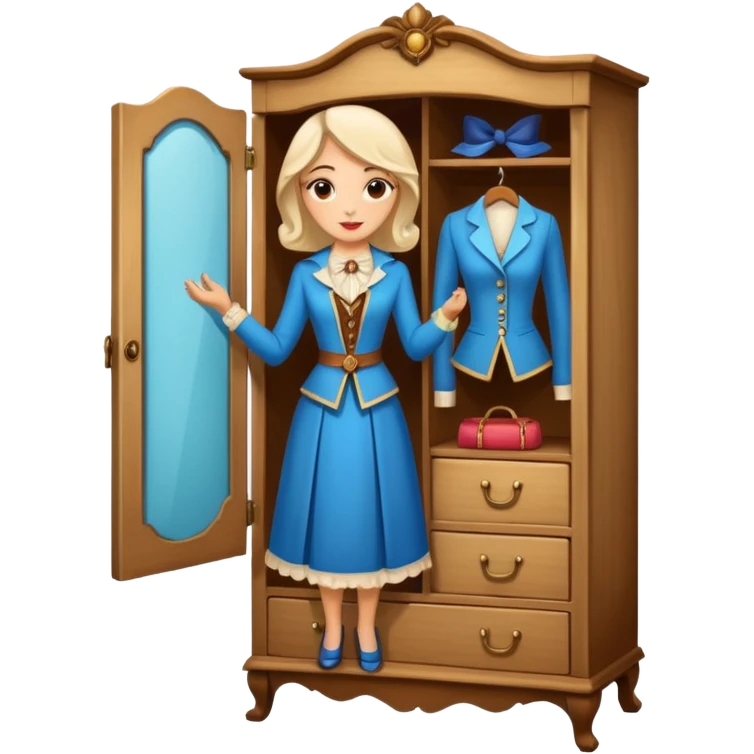 A character from the fairy tale Beauty and the Beast — the lady who was transformed into a wardrobe by magic. This character retains the wardrobe's original form while having a slight touch of anthropomorphism. emoji