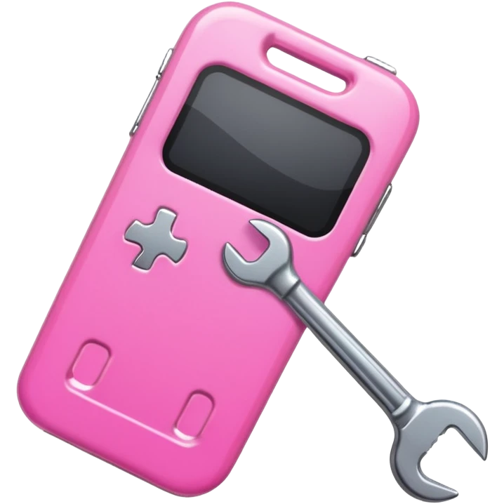 pink cellphone with a wrench emoji