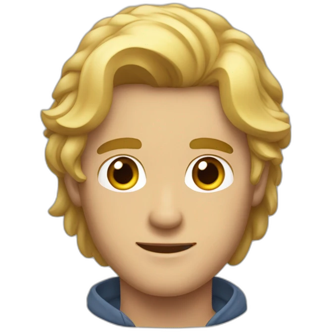 hombre adulto con cara joven y pelo rubio emoji