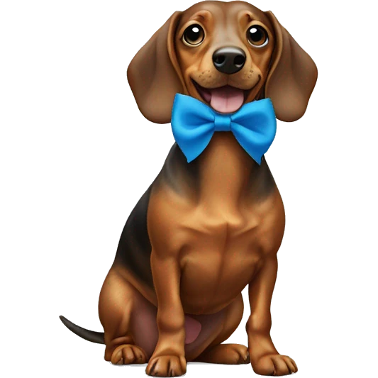 Wiener Dog with blue bow emoji