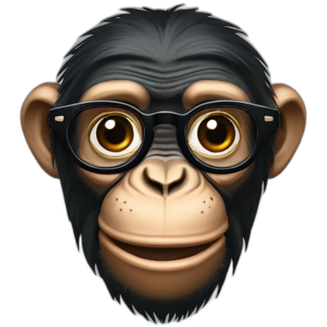 Chimpanzé lunettes noires emoji