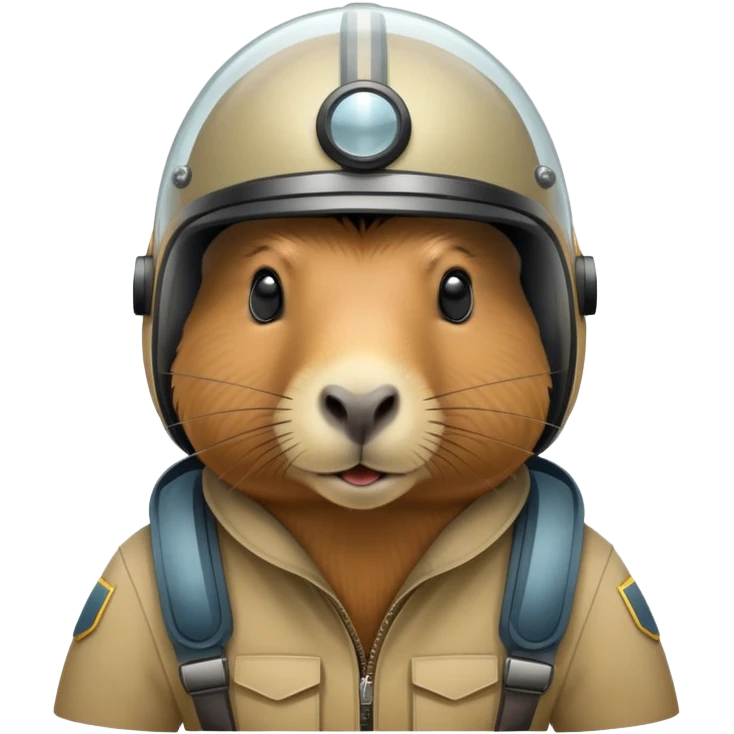 Capibara in flight helmet emoji