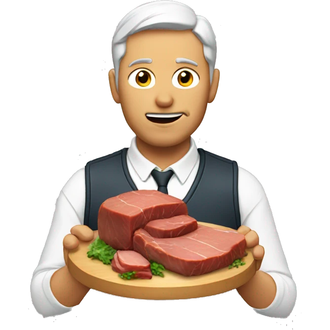 Man eating meat emoji