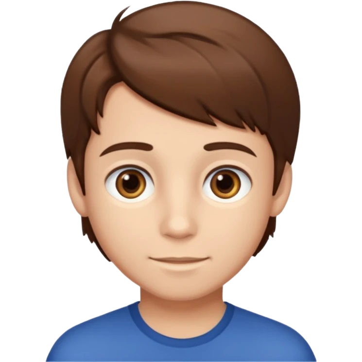 a boy with brown hair and brown eyes emoji
