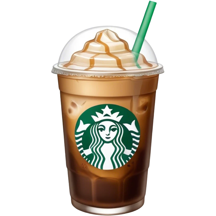 Starbuck ice coffee with ice cubes emoji