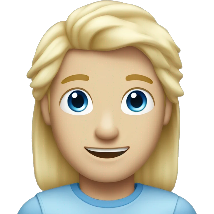 Blonde hair blue eyed male saying hello emoji