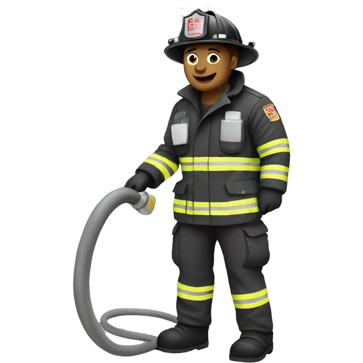 fire fighter, whole body, holding a hose emoji
