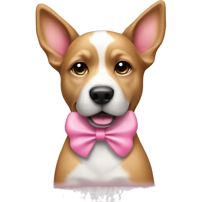 Dog with pink bow ￼ emoji