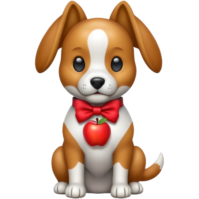 animatronic dog with red bow time like fnaf but dog emoji apple emoji