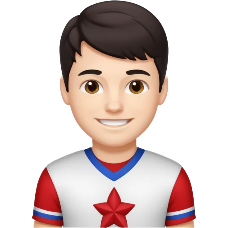 All star Cheerleader white boy boy in with dark hair in cheerleader uniform  emoji