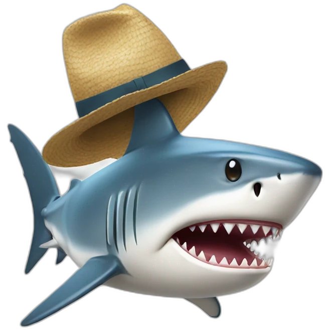shark with hat emoji