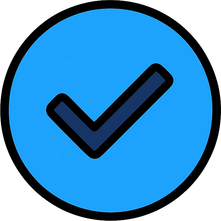 blue tick icon, simple, modern, suitable for verification badge emoji